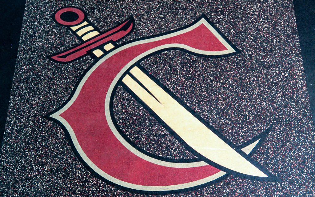 Compton College floor logo design