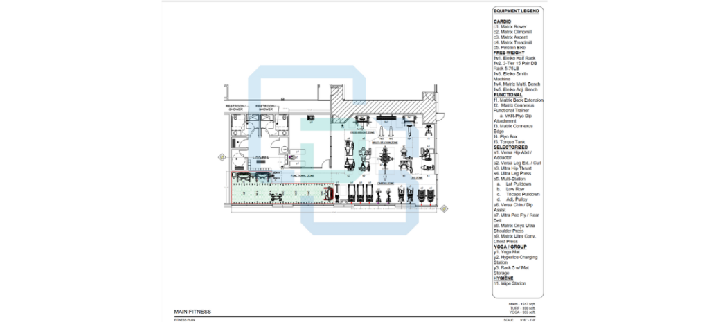 2D gym design layout